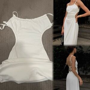 Elegant White Sleeveless Dress